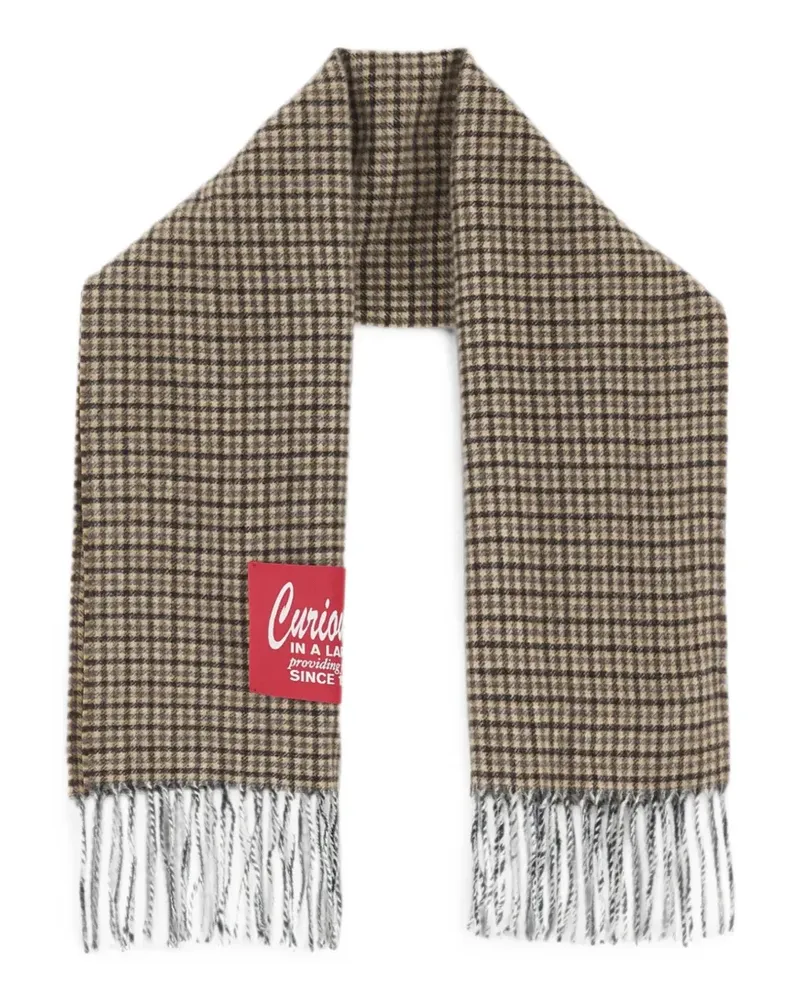Bellerose Milan checked fringed scarf - Nude Nude