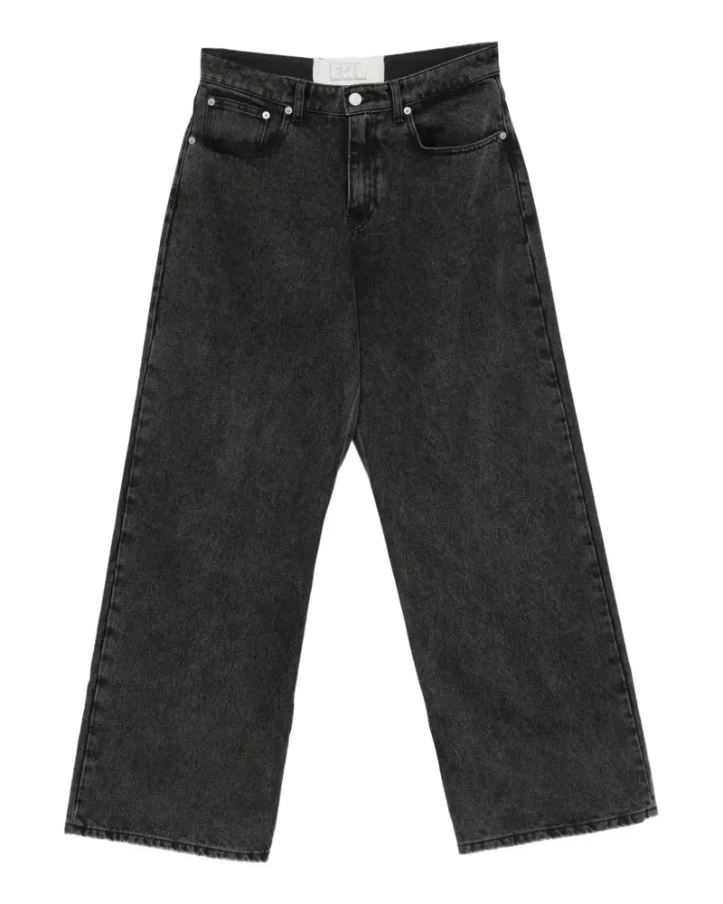 ERL Wide-Leg-Jeans mit Logo-Stickerei - Schwarz Schwarz