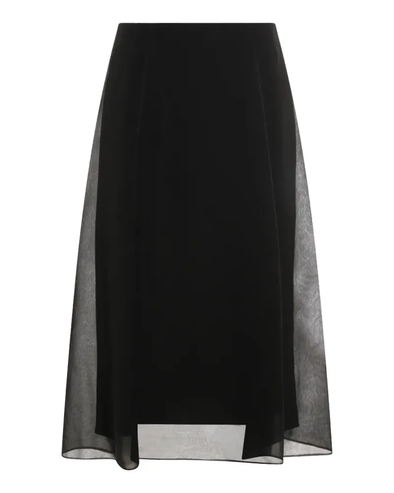 Brunello Cucinelli sheer panel A-line skirt - Schwarz Schwarz