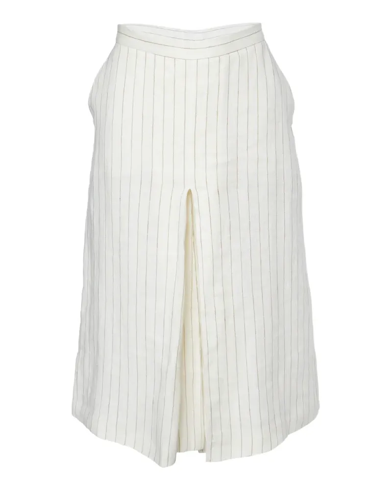 Max Mara Gestreifte Plisseehose - Nude Nude