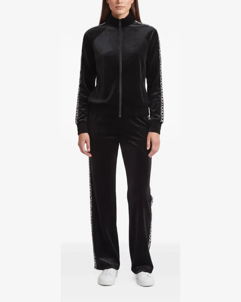 Versace Jeans velvet side-stripe track pants - Schwarz Schwarz