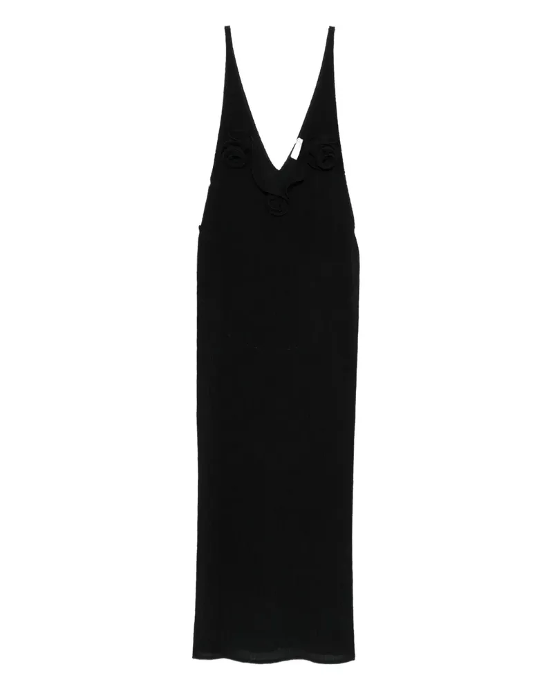 Magda Butrym Maxikleid mit V-Ausschnitt - Schwarz Schwarz