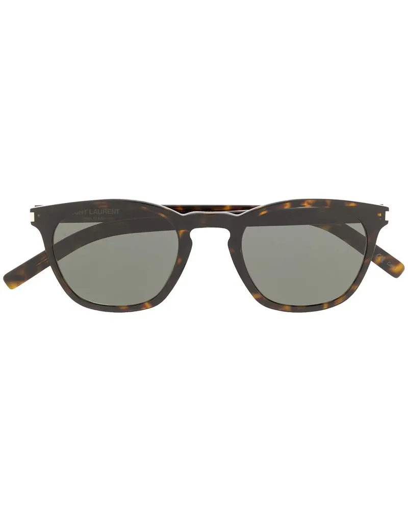 Saint Laurent Sonnenbrille mit eckigem Gestell - Schwarz Schwarz