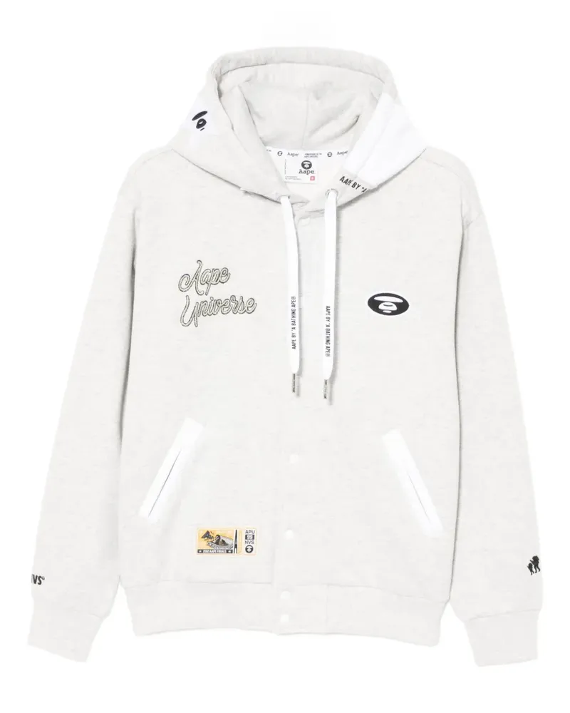 BAPE Hoodie mit Logo-Stickerei - Grau Grau