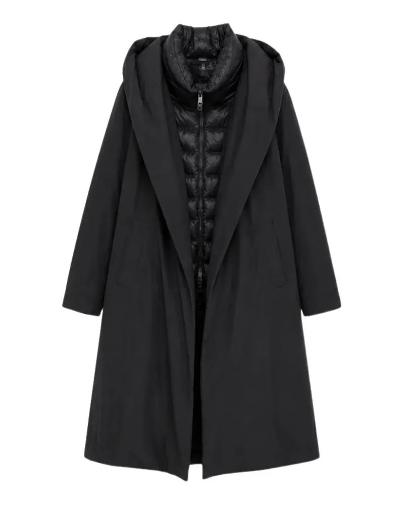Herno layered hooded coat - Schwarz Schwarz
