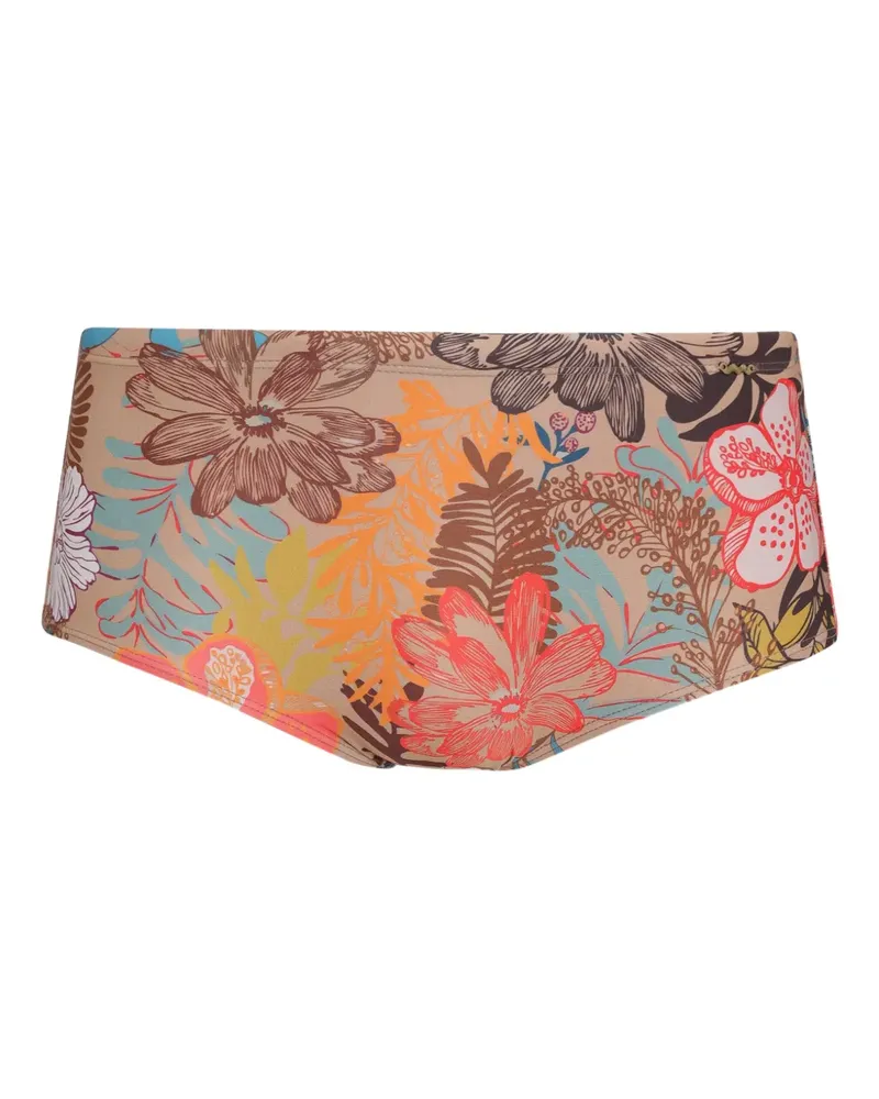 Amir Slama Badehose mit Blumen-Print - Braun Braun