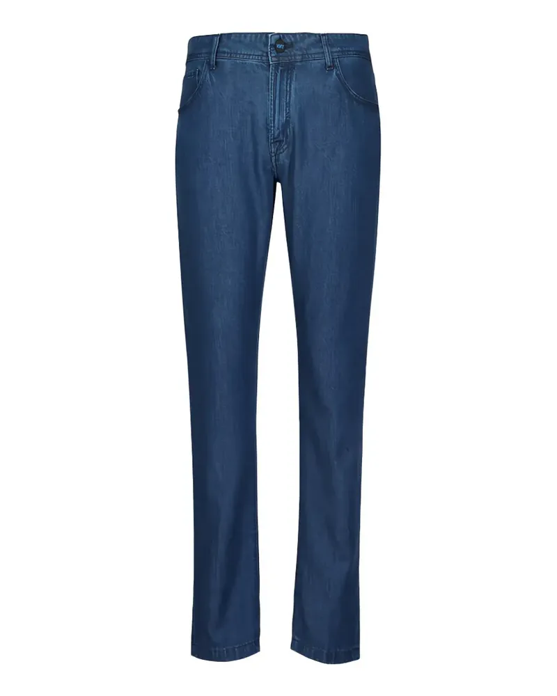Kiton logo-patch jeans - Blau Blau