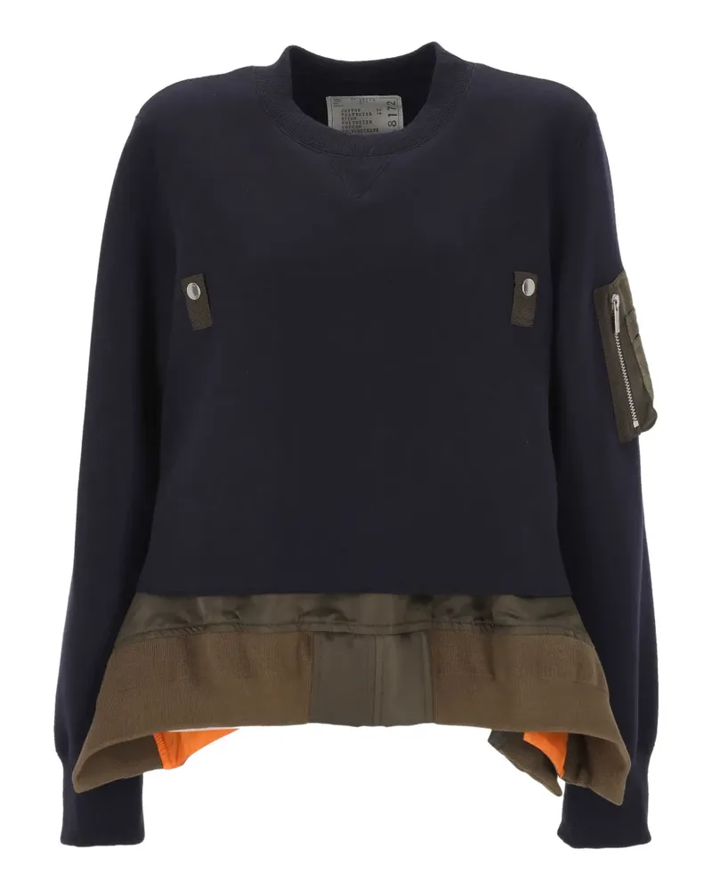 Sacai patch sweatshirt - Blau Blau