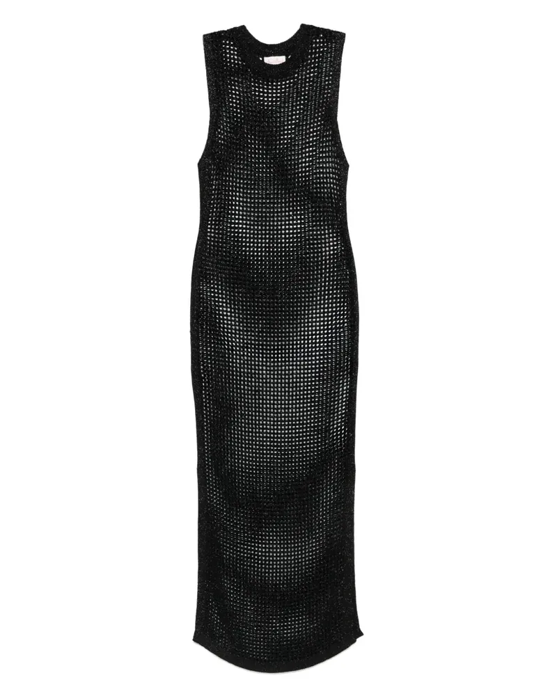 MC2 Saint Barth Maxikleid aus Mesh - Schwarz Schwarz
