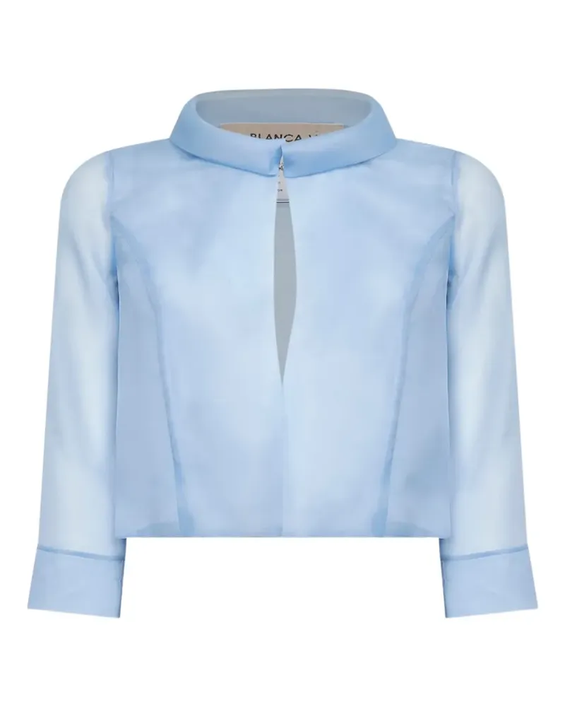 Blanca funnel-neck cropped jacket - Blau Blau