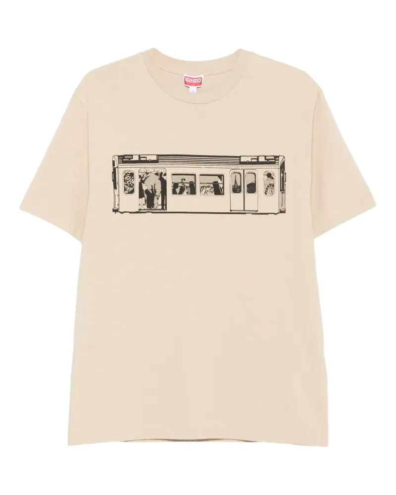Kenzo T-Shirt mit Zug-Print - Nude Nude