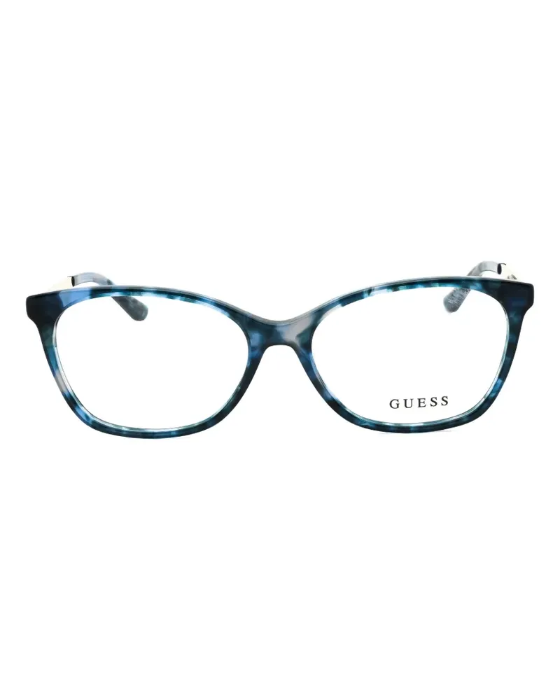 Guess tortoiseshell-effect rectangle-frame glasses - Gold Gold