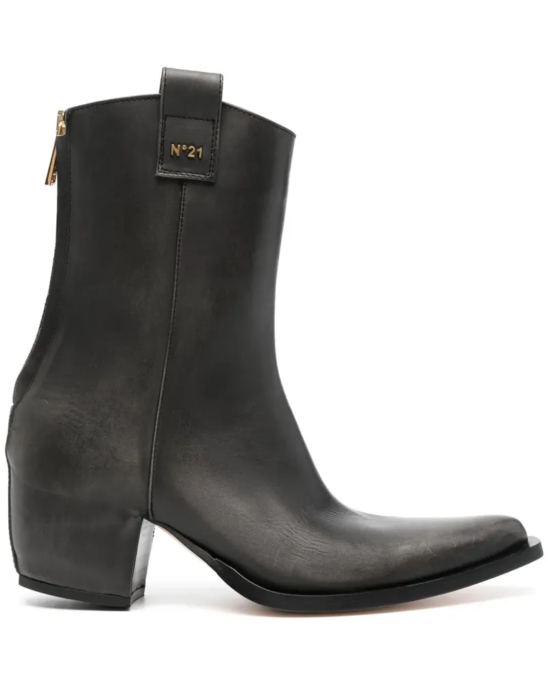 N° 21 Stiefel mit spitzer Kappe 60mm - Schwarz Schwarz