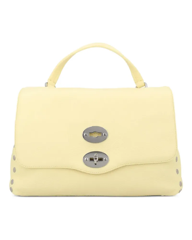 Zanellato stud-embellished grained leather shoulder bag - Gelb Gelb