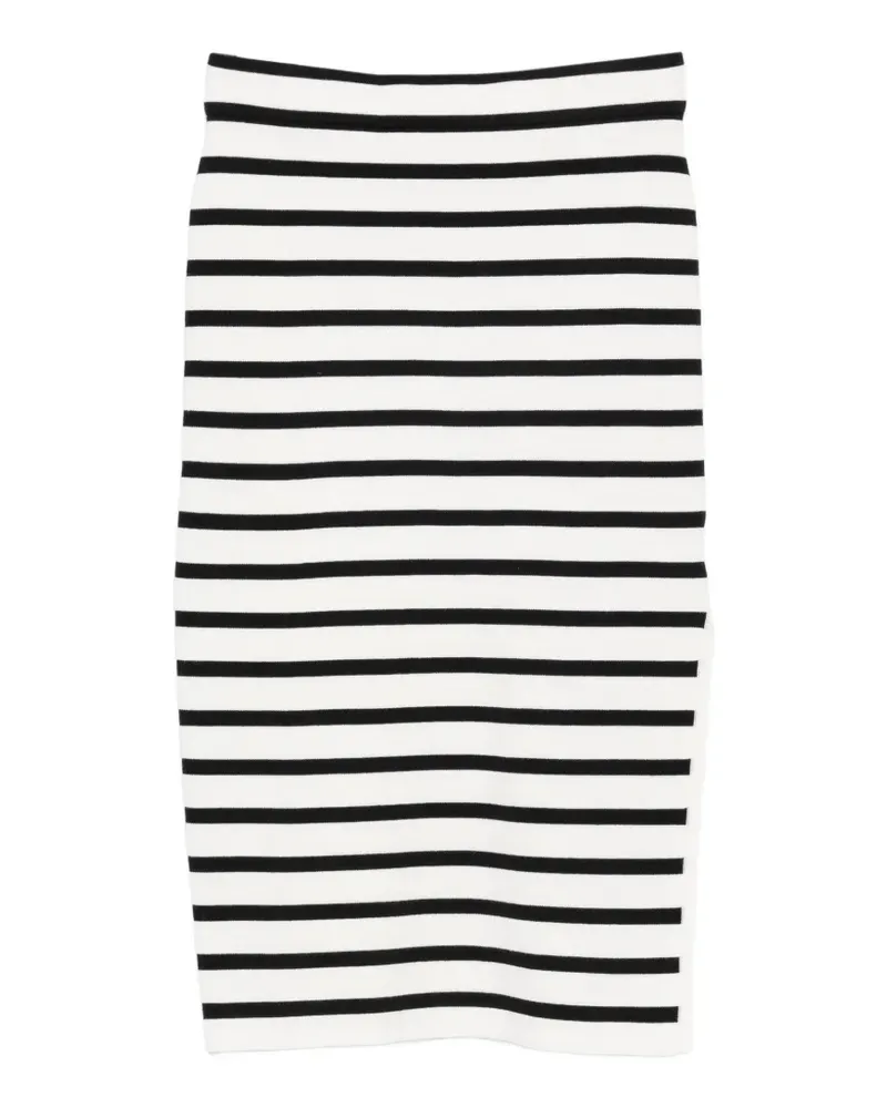 DKNY striped knit midi skirt - Weiß Weiß