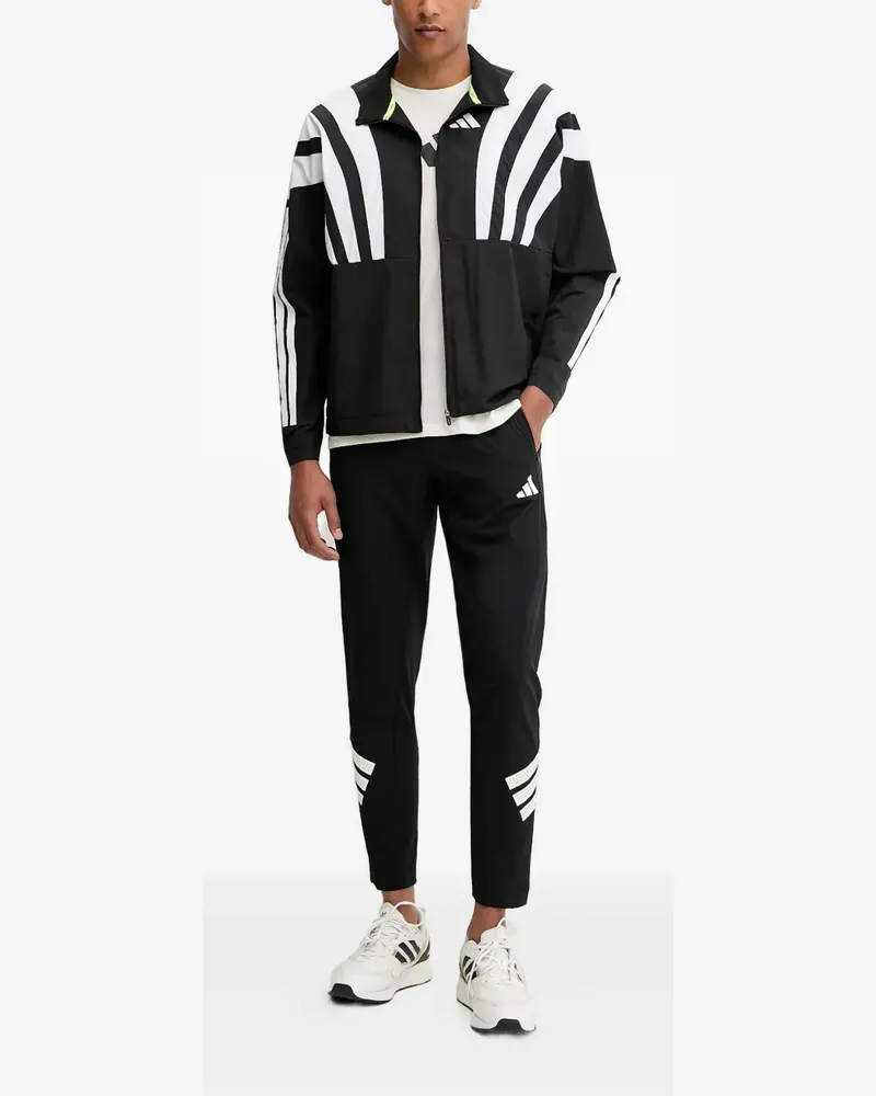 adidas Gestreifte Adizero Sportjacke - Schwarz Schwarz