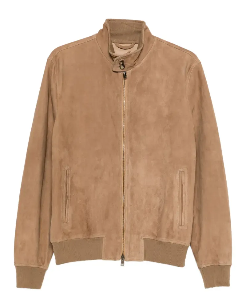 Boglioli suede zip-up bomber jacket - Braun Braun