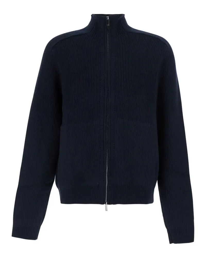 Emporio Armani Gerippter Cardigan mit Reißverschluss - Blau Blau