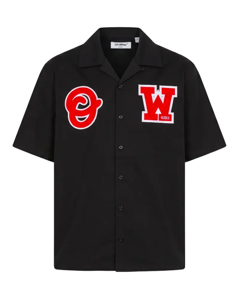 OFF-WHITE Hemd mit Logo-Print - Schwarz Schwarz