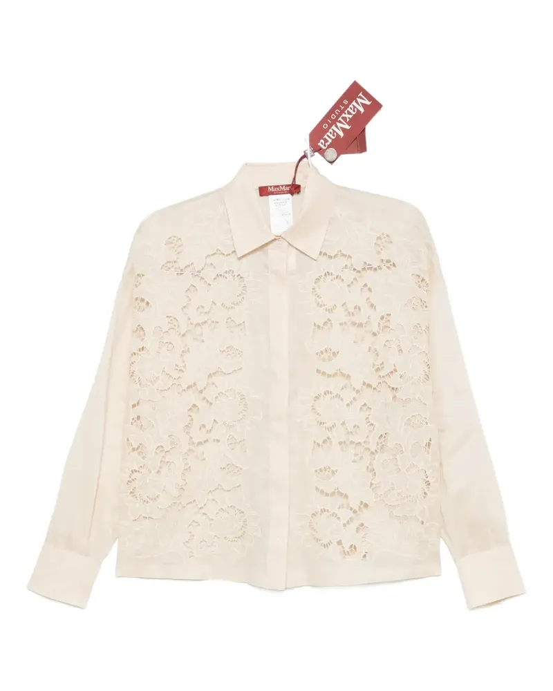 Max Mara lace-panelled shirt - Nude Nude