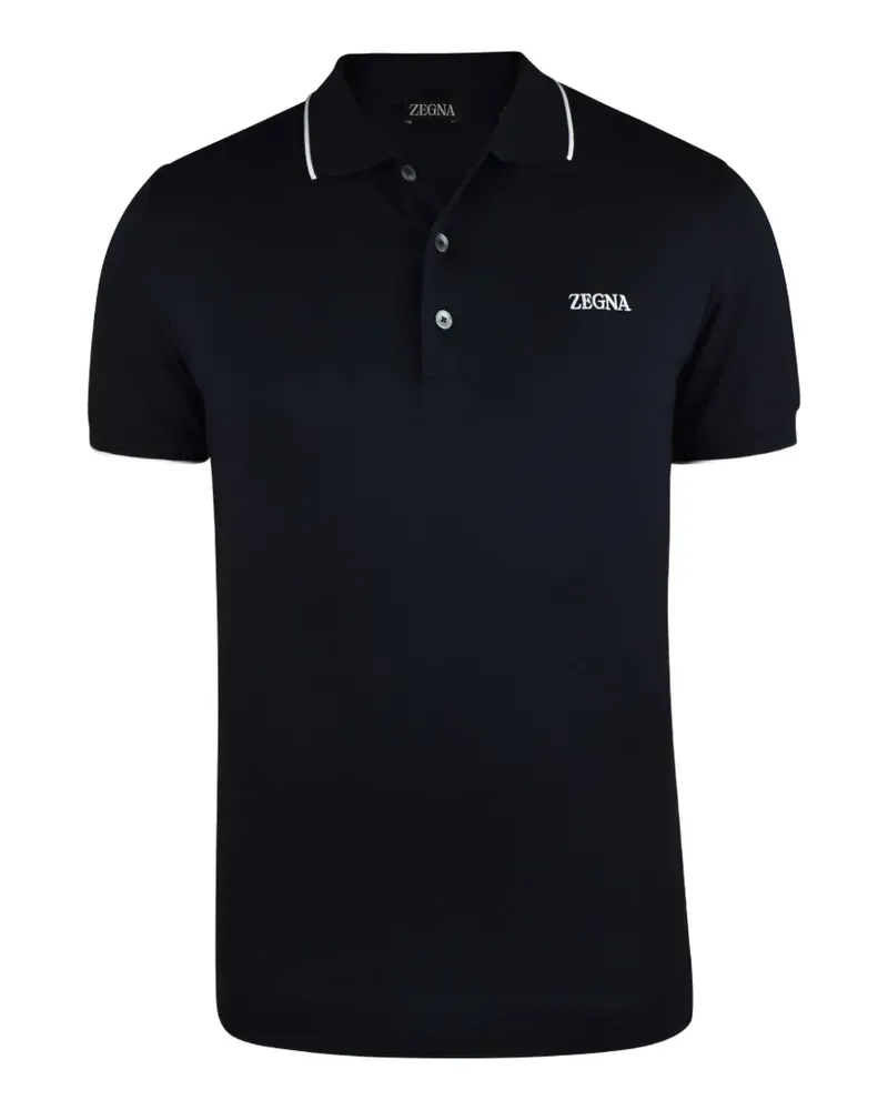 Ermenegildo Zegna Poloshirt mit Logo-Stickerei - Blau Blau