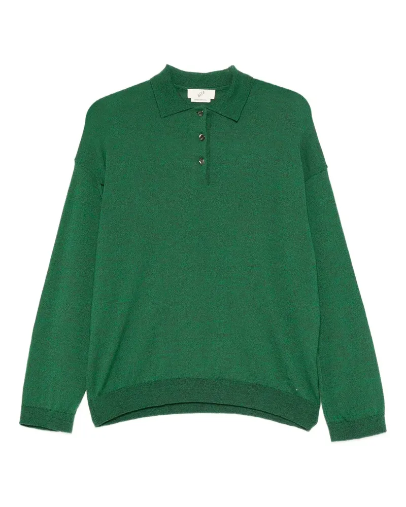 BITE Studios Geknöpfter Pullover mit Polokragen - Grün Grün