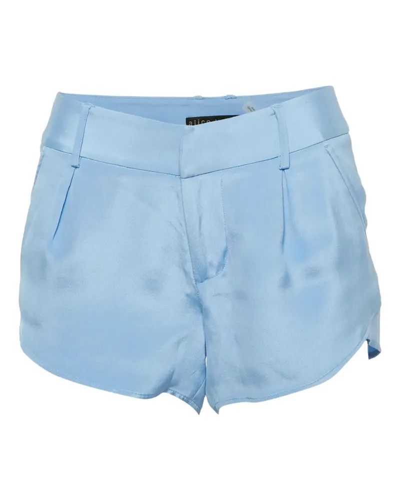 Alice + Olivia Seidenshorts mit Falten - Blau Blau