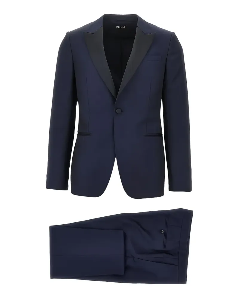 Ermenegildo Zegna peak-lapel single-breasted suit - Blau Blau