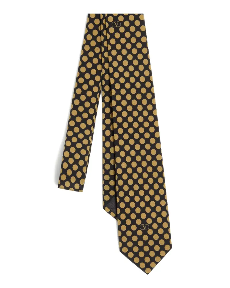 Valentino Garavani Gemusterte Seidenkrawatte - Schwarz Schwarz