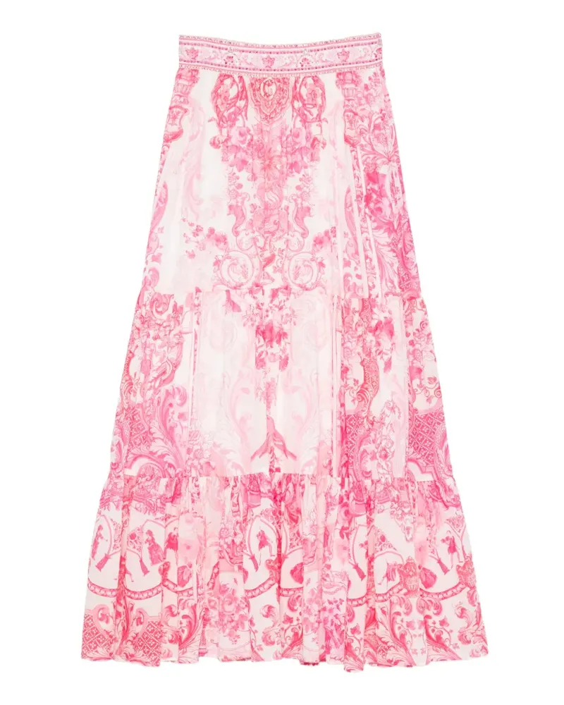 Camilla Gestufter Livin la Vida Rosa Rock mit Barock-Print Rosa
