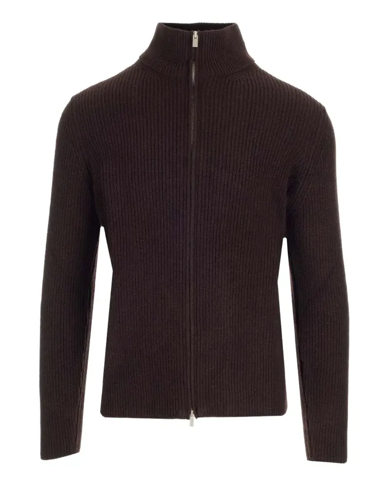 Al Duca D’Aosta 1902 Gerippter Cardigan mit Reißverschluss - Braun Braun
