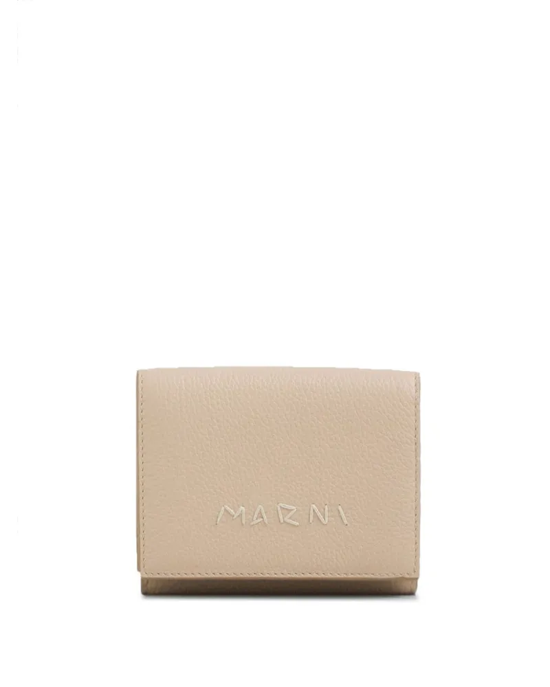 Marni Portemonnaie mit Logo-Stickerei - Nude Nude