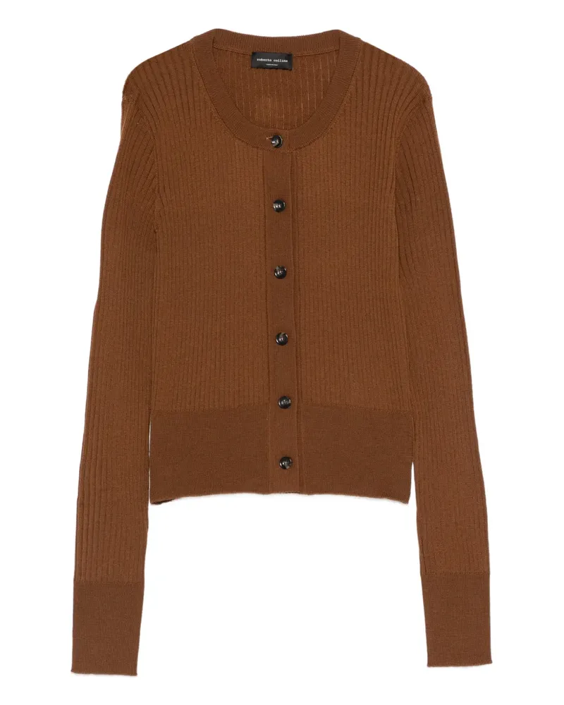 Roberto Collina ribbed-knit cardigan - Braun Braun