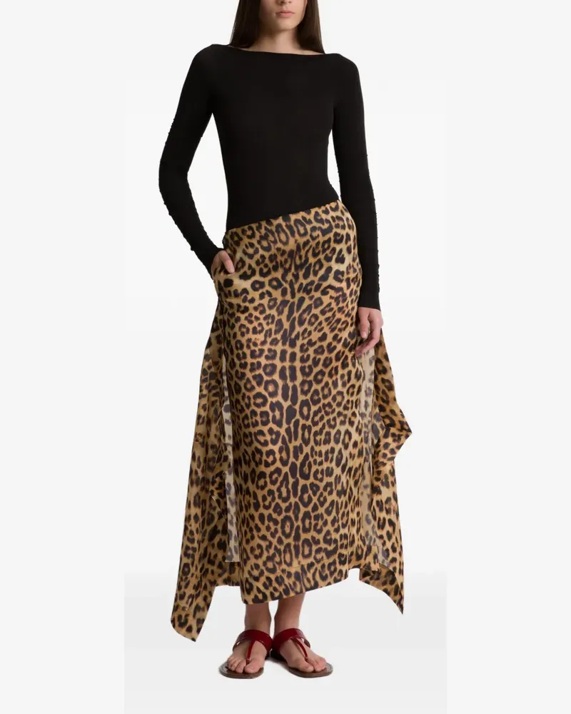 Alberta Ferretti Rock mit Leoparden-Print - Braun Braun