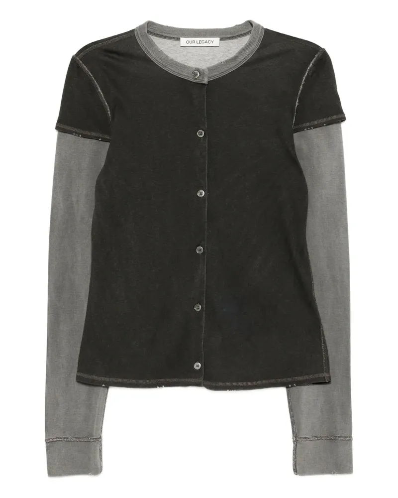 Our Legacy Sweatshirt im Layering-Look - Grau Grau