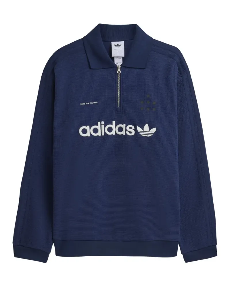 Song For The Mute x adidas Adi008 Poloshirt mit kurzem Reißverschluss - Blau Blau
