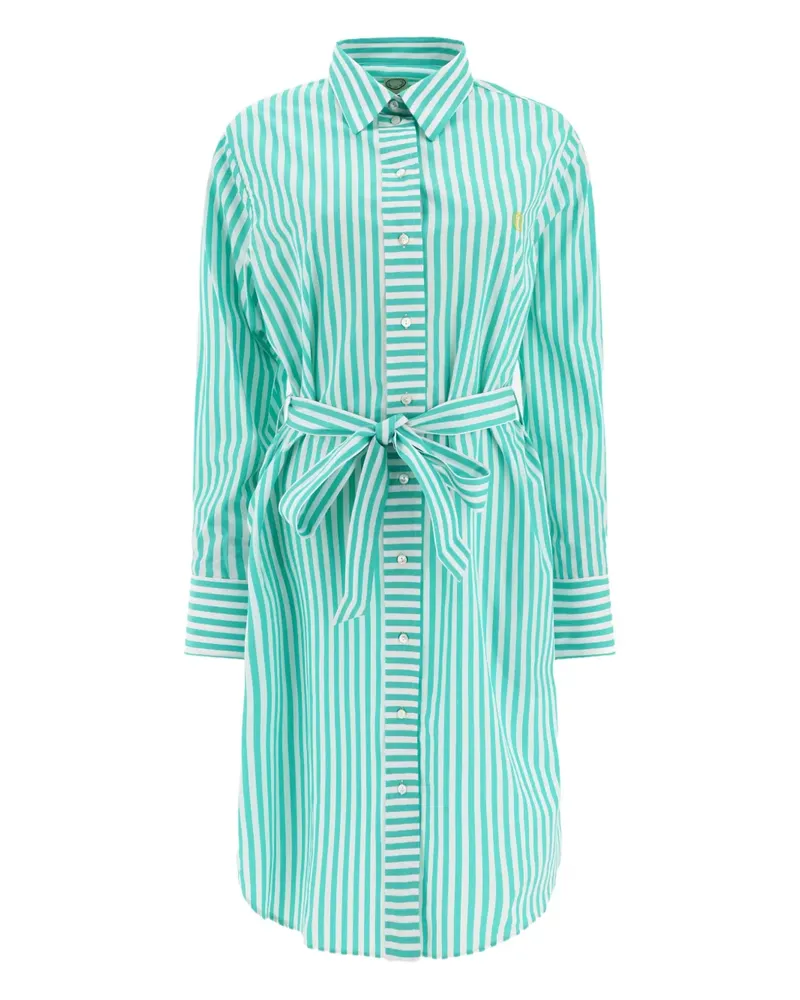Inès de la Fressange Gestreiftes Midi-Hemdkleid mit Gürtel - Weiß Weiß