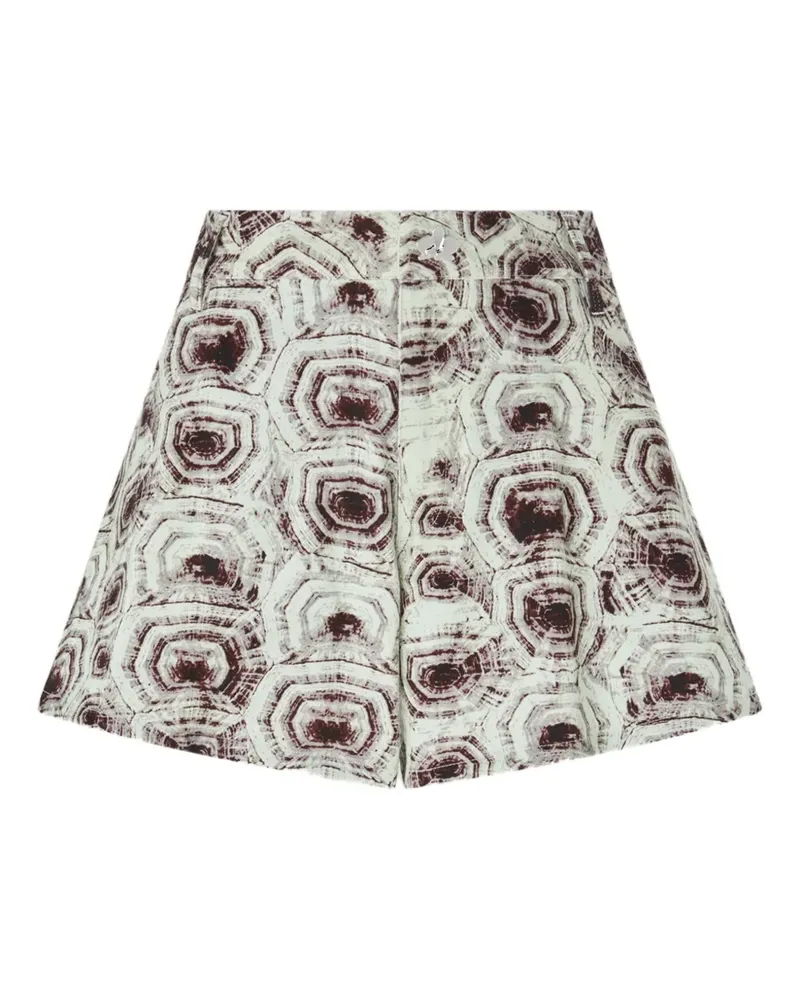 Genny Shorts in A-Linie mit Schildkröten-Print - Grün Grün