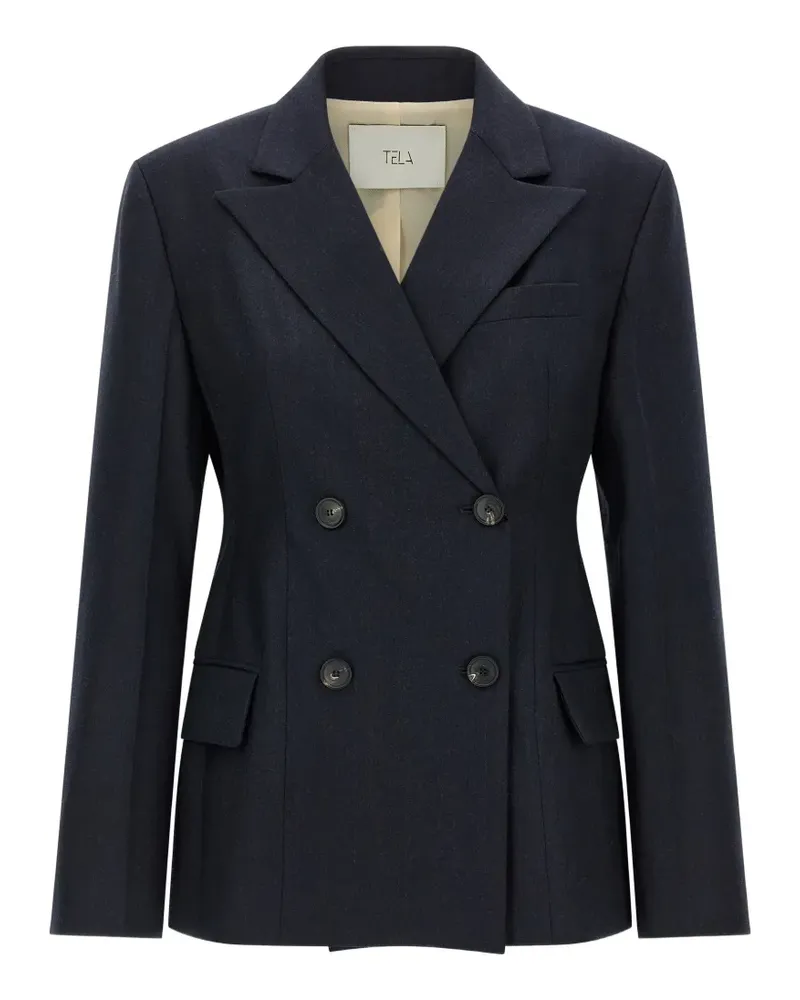 TELA Florence double-breasted peak-lapel blazer - Blau Blau