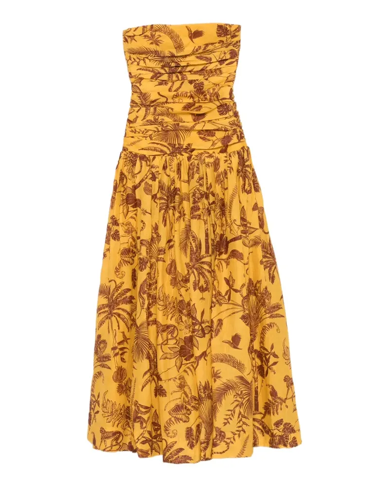 ALEMAIS ruched floral print dress - Gelb Gelb