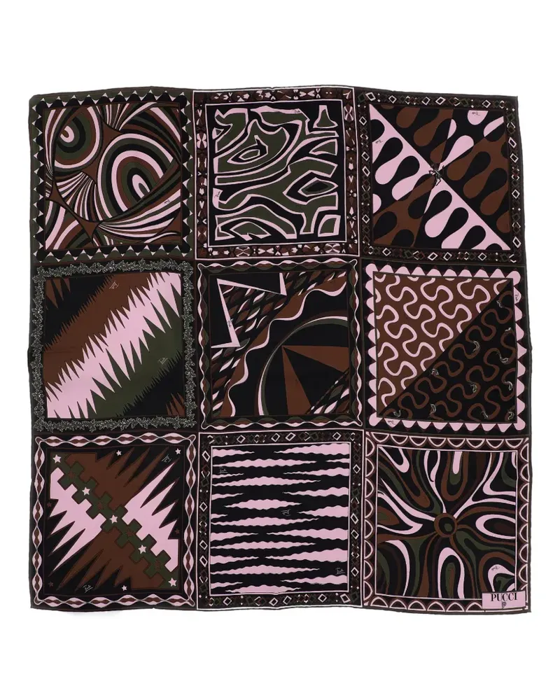 Emilio Pucci Seidenschal mit Print-Mix - Grün Grün