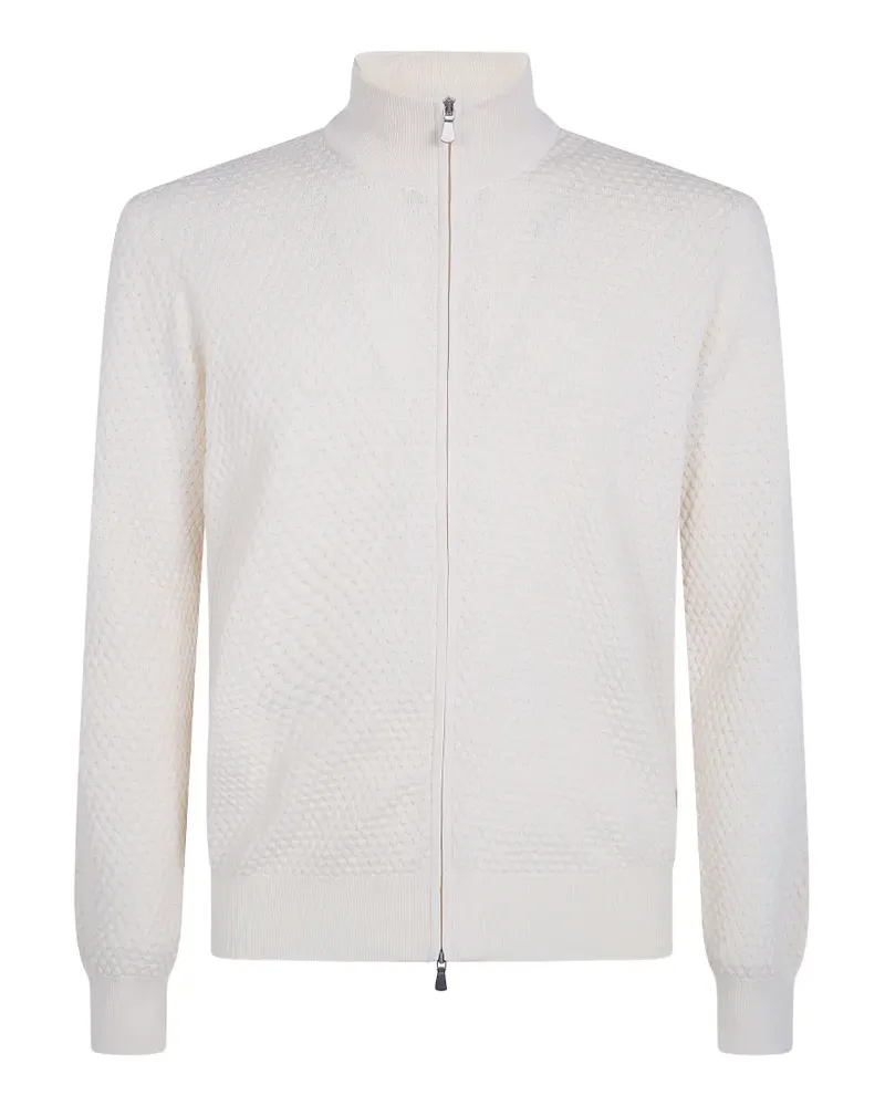 Gran Sasso honeycomb-knit zip-up jacket - Weiß Weiß