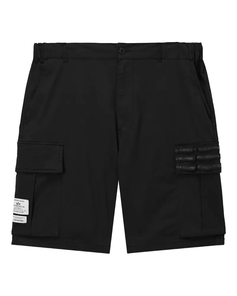 Alpha Industries Cargo-Shorts mit Etikett - Schwarz Schwarz