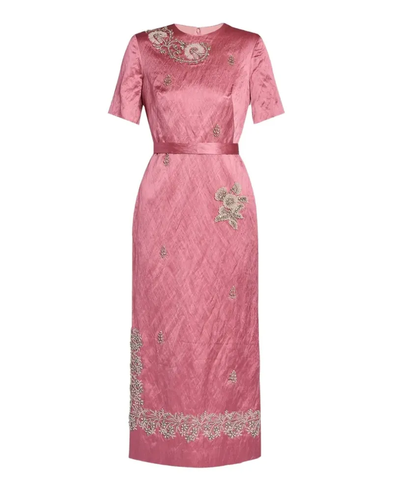 Erdem Midikleid mit Blumenstickerei - Rosa Rosa