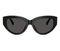Cat-Eye-Sonnenbrille mit Logo - Schwarz