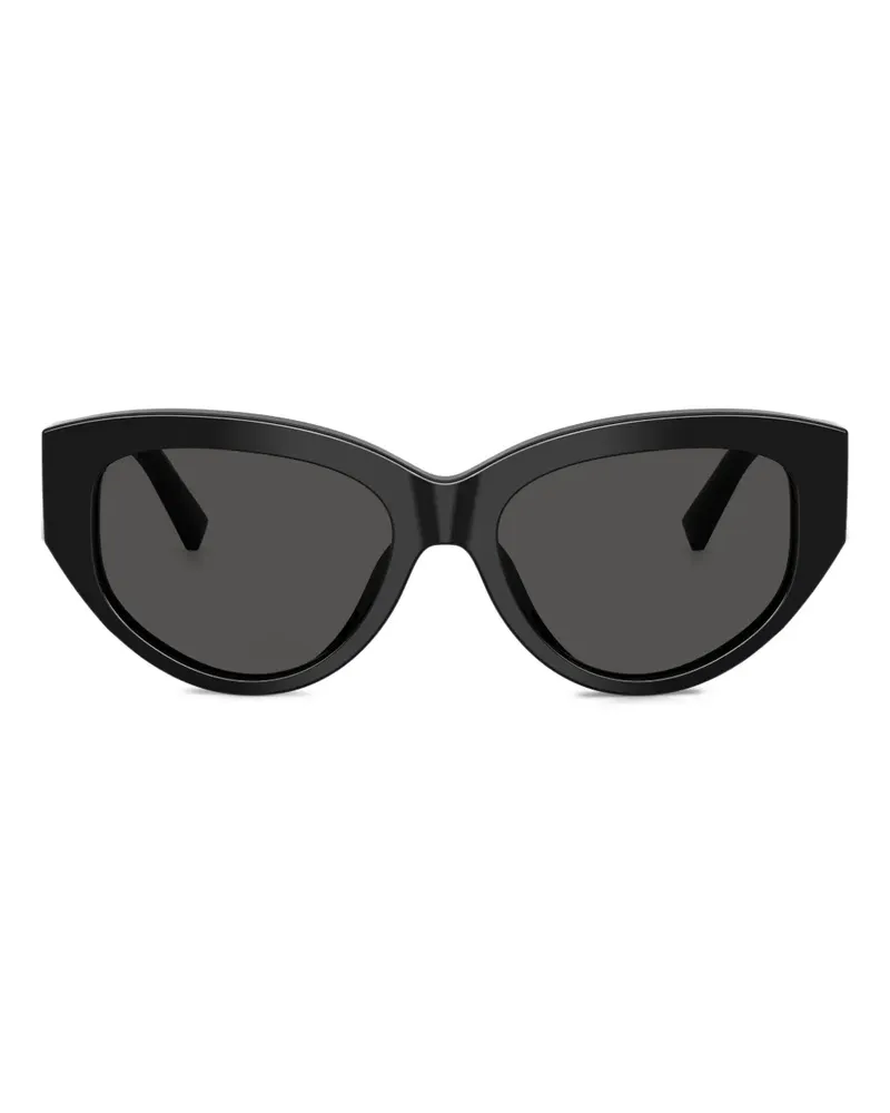 Dolce & Gabbana Cat-Eye-Sonnenbrille mit Logo - Schwarz Schwarz