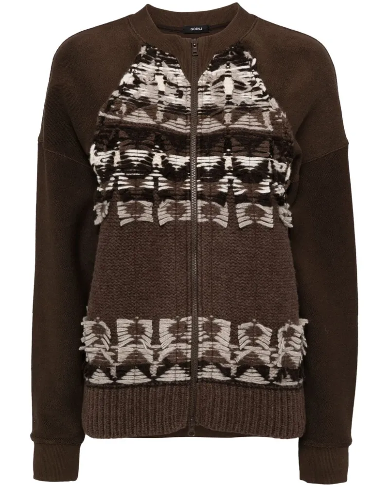 GOEN.J Cardigan mit Reißverschluss - Braun Braun