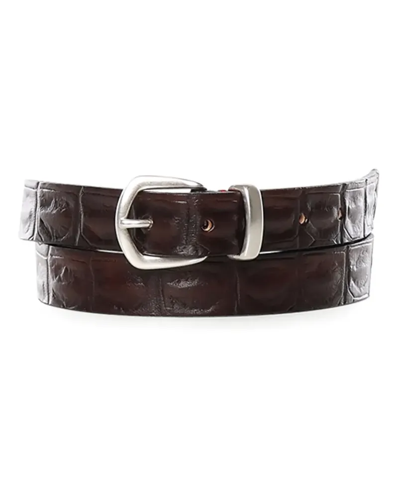 Eleventy crocodile-effect buckle belt - Braun Braun