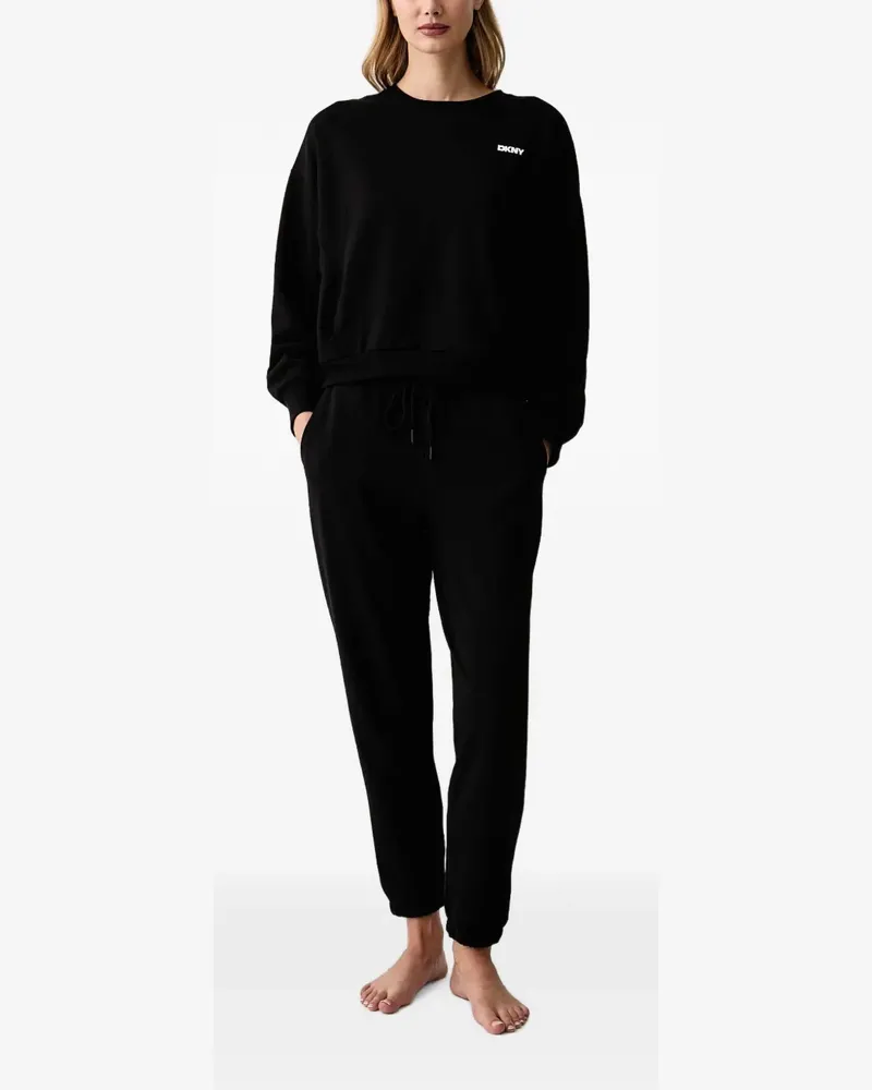 DKNY Pyjama mit Logo-Print - Schwarz Schwarz
