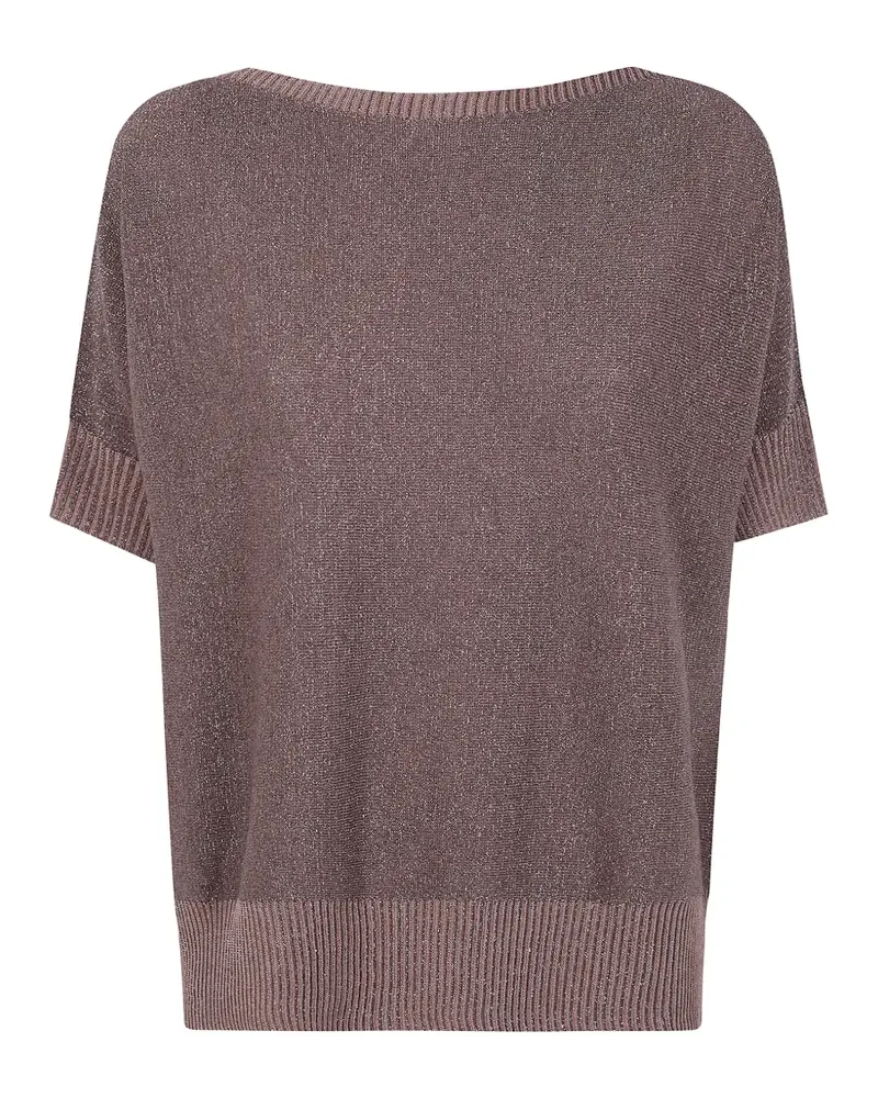 D.EXTERIOR T-Shirt mit Lurex-Detail - Rosa Rosa